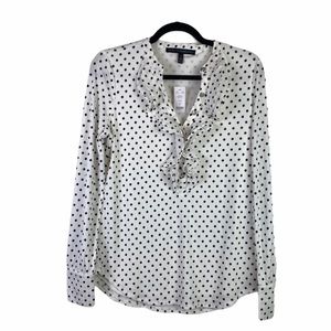 White House Black Market Polka Dot Blouse
